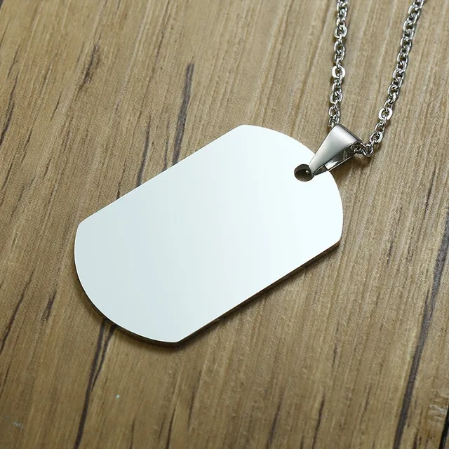 Stainless Steel Dog Tag Necklaecs for Men with Arious Engravings