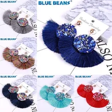 Серьги для женщин с кисточками Aretes De Mujer панковские висячие серьги большие серьги в богемном стиле оптом модные ювелирные изделия в минималистическом стиле cc