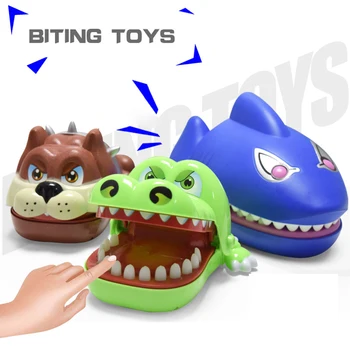 

Funny Toys Trick Cartoon Large Crocodile Shark Mouth Dentist Bite Finger Game Funny Novelty Gag Toys for Kids Children Play Fun