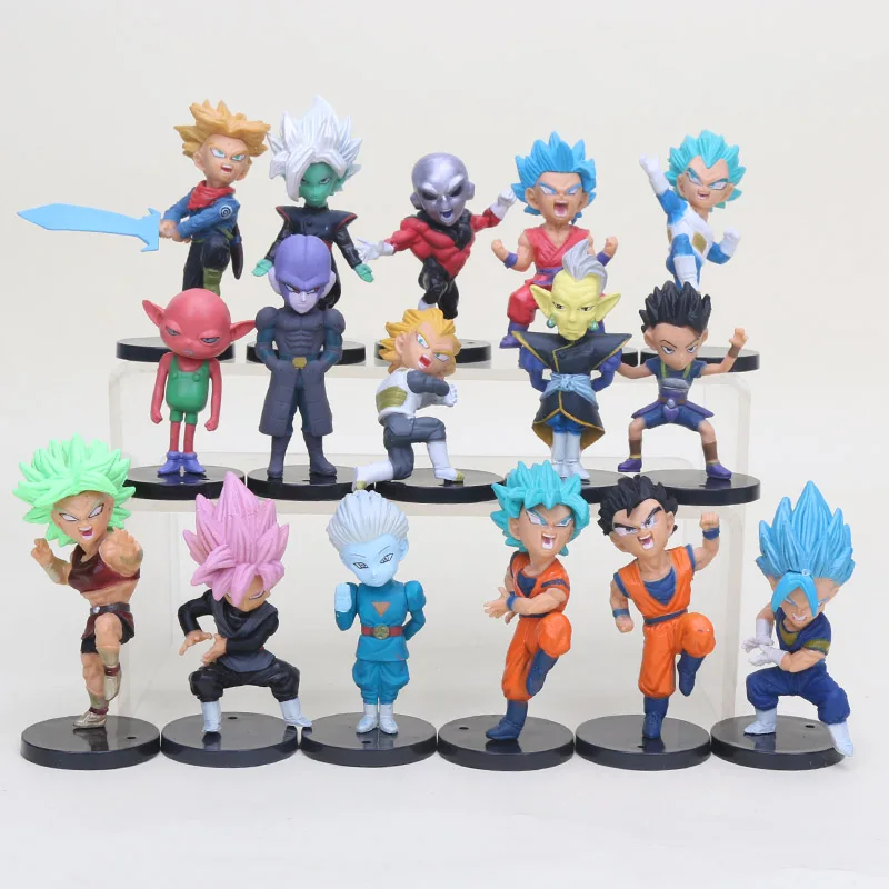 

16pcs 18pcs Dragon Ball Super Saiyan Rose Black Son Goku Gohan Jiren Action Figures Vegeta Trunks Collectible Dolls Figurines