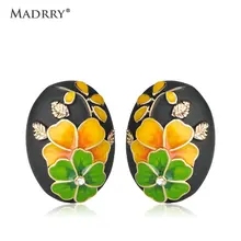 Madrry Дубай Стиль роза серьги цинковый сплав, эмаль французский крючки серьга для Для женщин вечерние подарки на день рождения ювелирные Pendientes