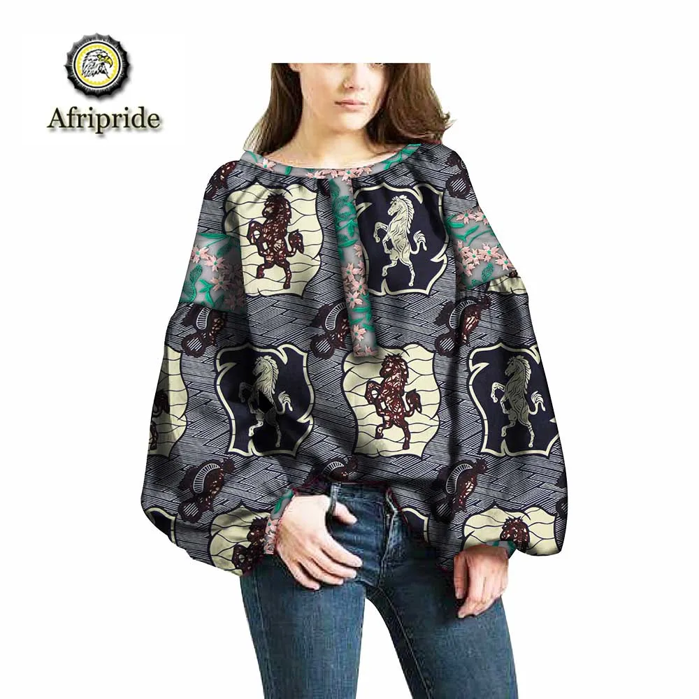 2019 african coats for women AFRIPRIDE pure cotton bazin riche ankara print private custom wax batik lace coat o-neck  S1824012