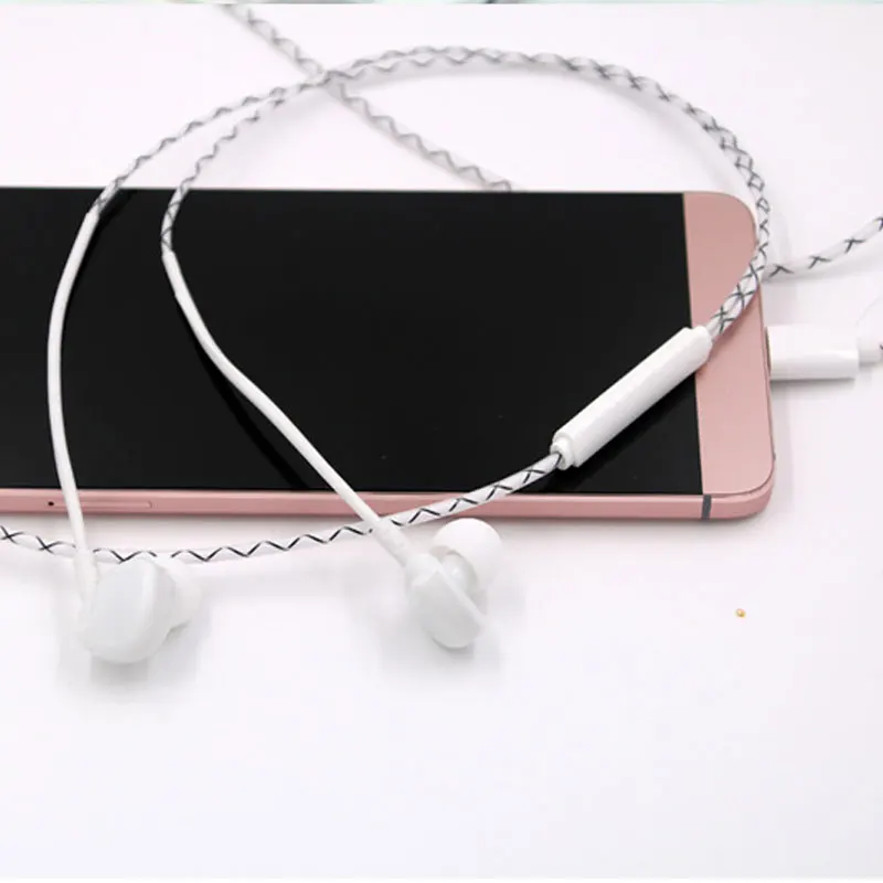 

High Quality Type-C Earphones Sports Ear Hook Earphone Earbuds With Remote Mic For Smart Phone For LETV 2  White TW-447