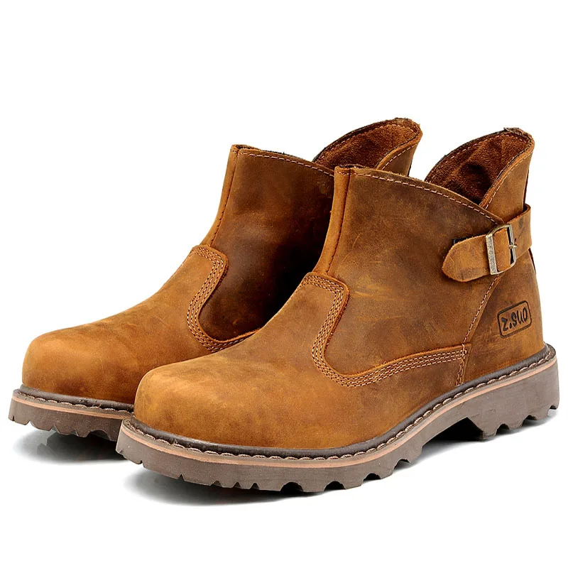 

Z. Suo men's boots,head layer cowhide boots,tooling buckles set mouth boots male restoring ancient way male mountaineering shoes