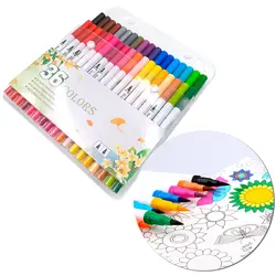 36 цветов двойной наконечник для смываемых рисунков маркеры ручки красочные акварельные Рисование маркером ручки кисть игрушка-раскраска