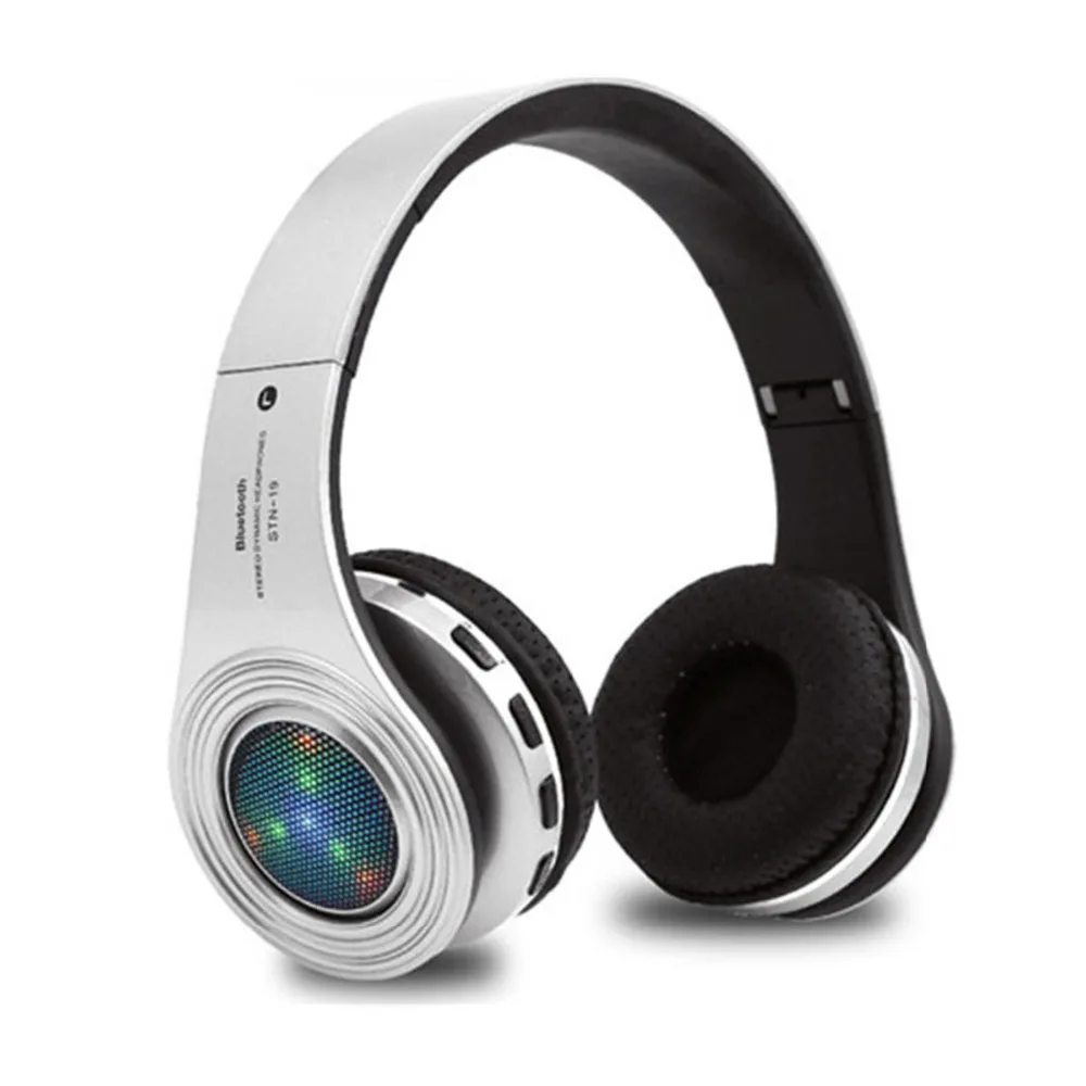 

wireless headphon helmet bluetooth headset with Mic Support LED Light TF Card FM Radio for iPhone Samsung Tablet Stereo Headsets