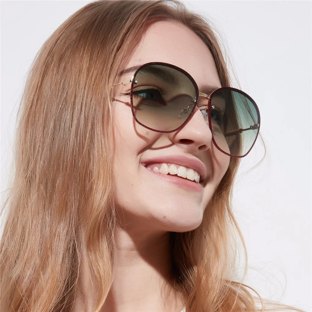 Ruosyling Солнцезащитные очки женские 2018 квадратная большая оправа женские мужские солнцезащитные очки металлическая оправа прозрачные линзы