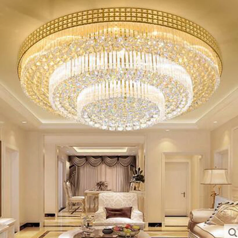 Современный минималистичный светодиодный круглый хрустальный потолочный светильник атмосферное освещение для гостиной, ресторана, спальни