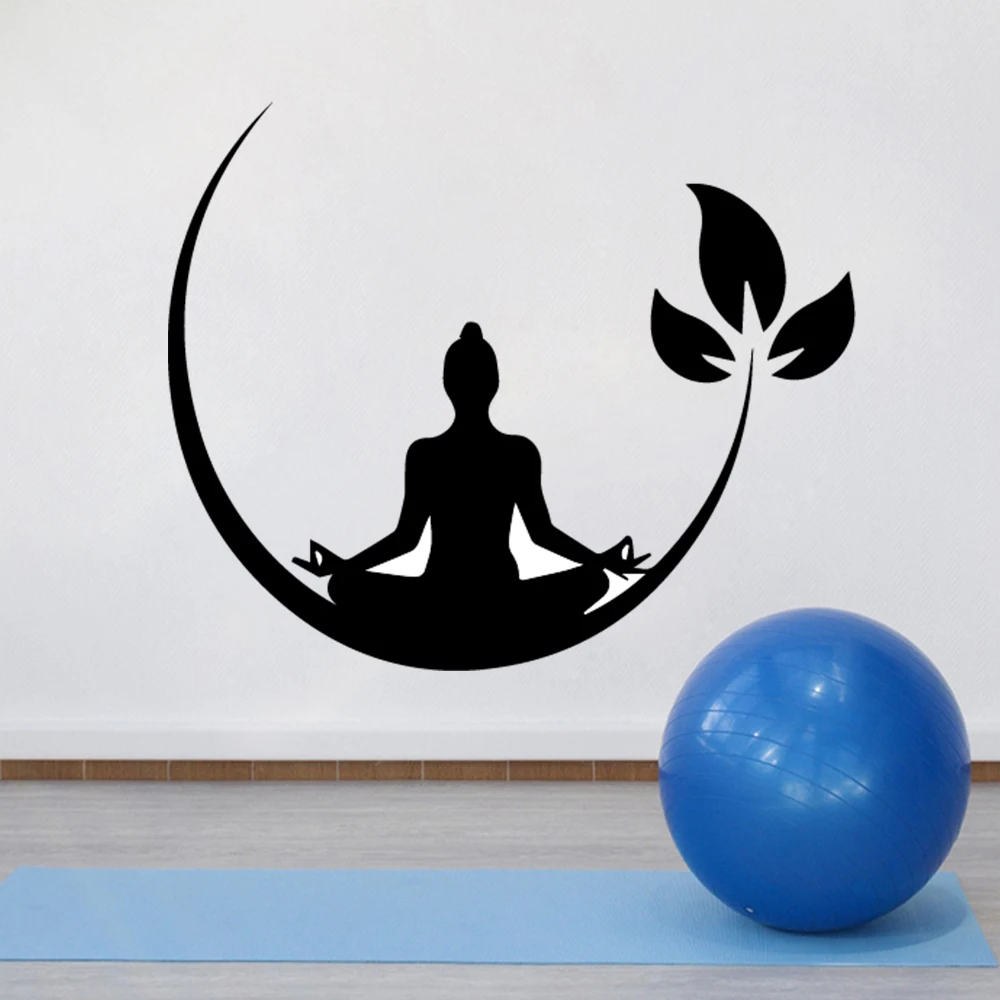 Yoga Meditation Vinyl Wall Stickers Buddhist Zen Wall Decal for bedroom