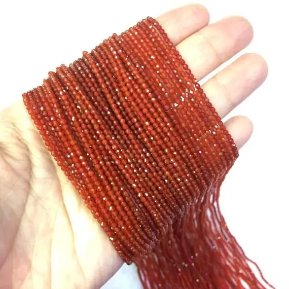 

Lot of 5strings Orange Carnelian Faceted Beads 2mm 3mm 4mm AAA Grade Tiny Orange agat Beads small Red Beads Tiny,15.5"/string