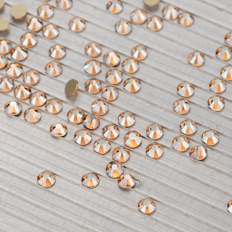 Hotfix Rhinestones - SS30 6.5mm Gold Flat Back Crystals, 576 Pieces, For DIY Clothing, Shoes, Tumblers Decoration