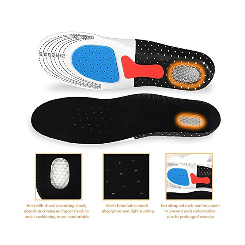

Shoe Insoles for Women Men Sport Ultra Comfortable Arch Insoles Relieve Flat Feet Breathable Sweat Relieving Foot Pain Cutable