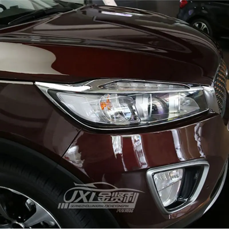 Для Kia Sorento 2016 2017 ABS Хром Внешний Передняя фара Крышка лампы Планки Вытяжки