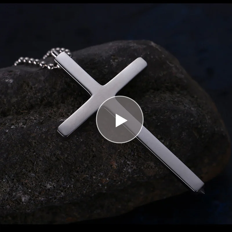 

In Stock! Man's Accessories EDC Outdoor Self-defense Pectoral Cross Necklace Window Breaker Portable Tactical Women Anti-wolf