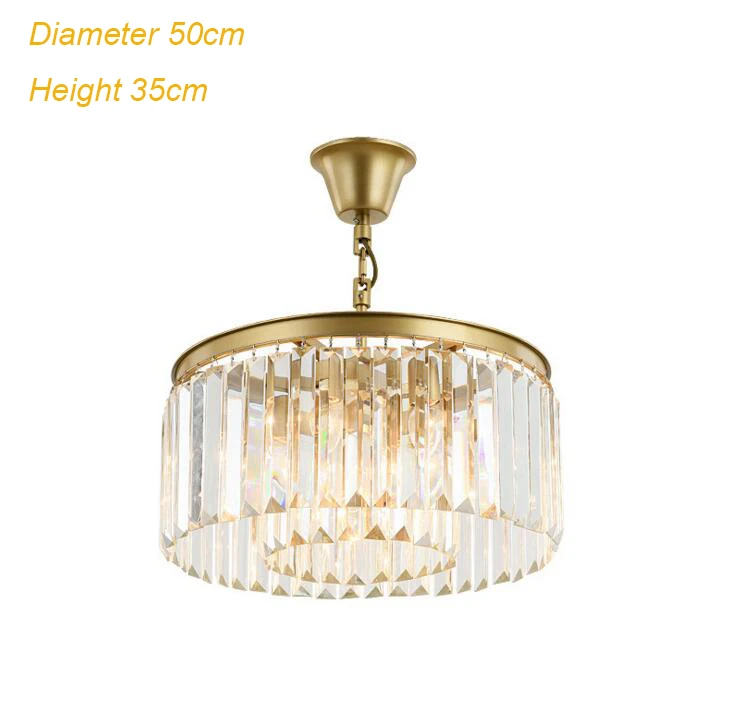 Gold American Style Retro Chandeliers LED Crystal Lighting For Living Room Bedroom Hall Hotel Restaurant Dining Room Fashion - Цвет абажура: D50