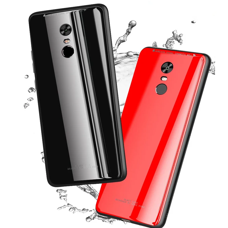 для For Xiaomi Redmi Note 4X Чехол роскошный глянцевый закаленное Стекло чехол на ксиоми