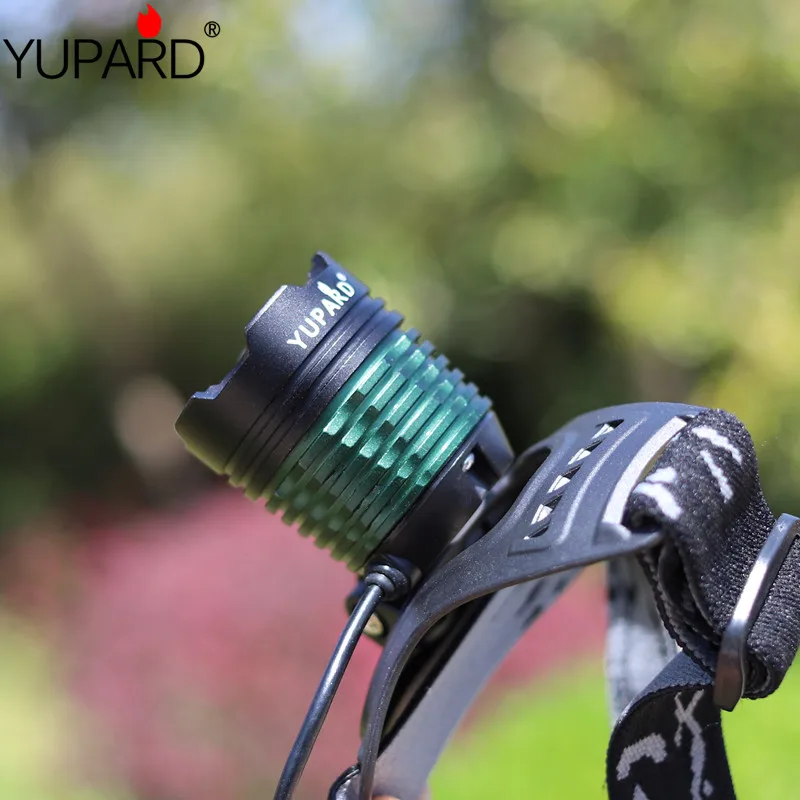

YUPARD FREE SHIPPING Zoom Headlamp LED Torch light XM-L2 T6 LED 2*18650 rechargeable Head lamp Zoomable fishing camping