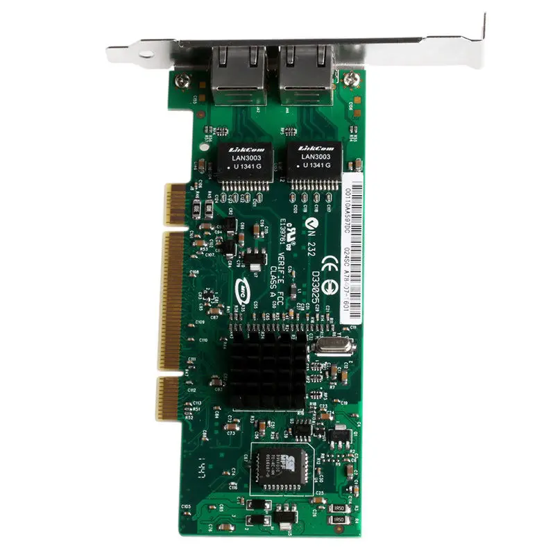 Gigabit Dual PCI RJ45 Порты и разъёмы Ethernet Соединительная плата локальной компьютерной сети 10/100/1000 Мбит/с Intel 82546 с драйверами высокое качество