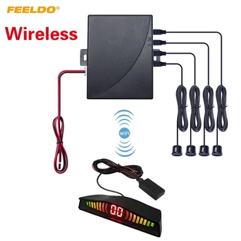 

FEELDO 1Set Car Auto 4-Sensor Parktronic LED Wireless Parking Sensor Aid Backup Radar Monitor Detector System #CT-878