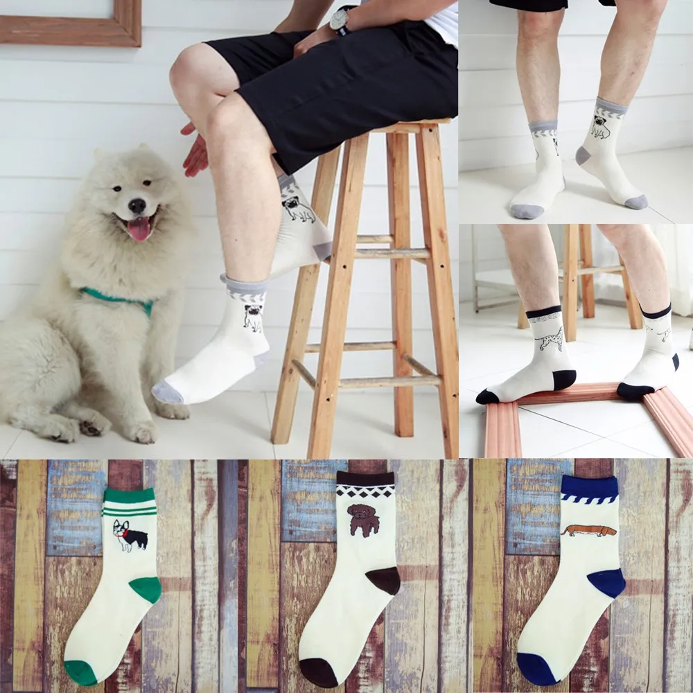 

CHAMSGEND NEW MENS SOCKS SMALL CARTOON ANIMAL SERIES CUTE DOG FASHION SOCK COMFORTABLE 180110@GA