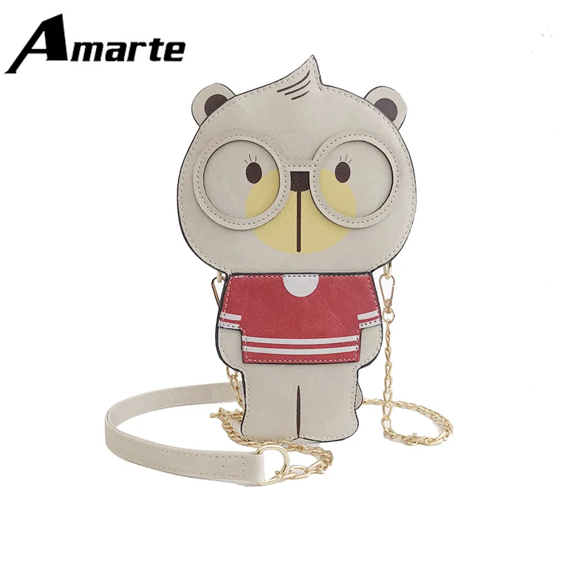 

2019 New Kids Bag Fashion Multicolor Shoulder Bag Cute Bear Simple Popular Joker Chain Messenger Bags Amarte