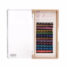 EYEMIX индивидуальные блестящие ресницы для наращивания 12 цветов/поднос смешанный макияж Накладные ресницы вечерние с блестками поддельные с ресничками свадебный