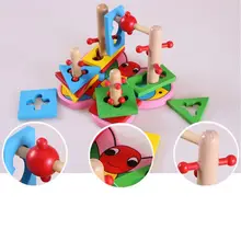 Деревянная Геометрическая сортировочная доска, обучающая детская головоломка, строительные блоки, набор игрушек