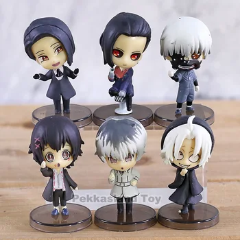 

6pcs/set Anime Tokyo Ghoul Pendant figure toy Kaneki Ken Souta Washuu Furuta Q Version Mini Action Figure Keychin Toys