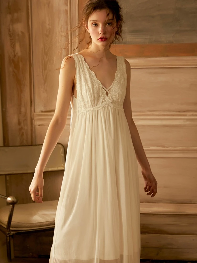 Women Summer V-Neck Sleeveless Solid Loose Fit Nightgown Plus Size Nightdress Women Summer V-Neck Sleeveless Solid Loose Fit Nightgown Plus Size Nightdress