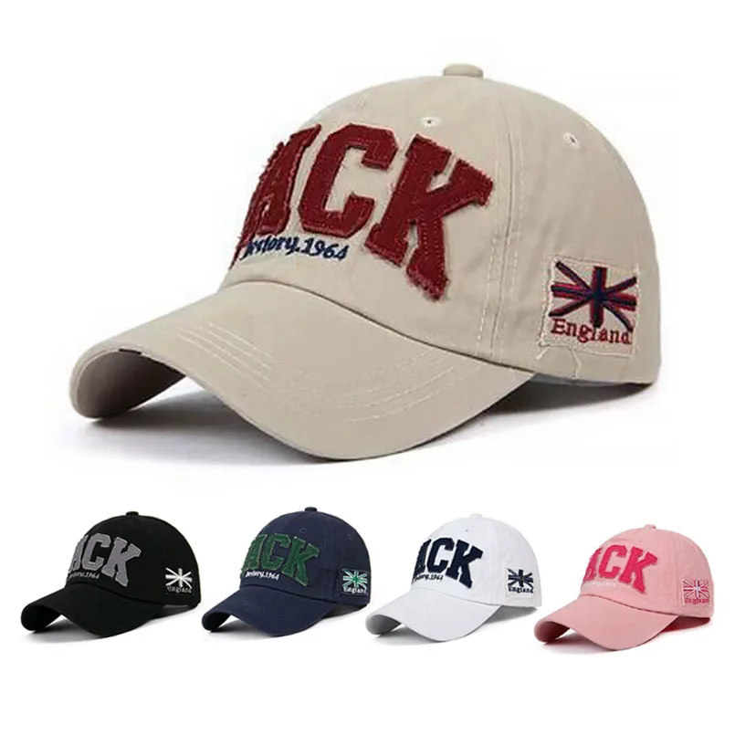2018 Casual Spring Cotton Baseball Caps Embroided Letters JACK Snapback