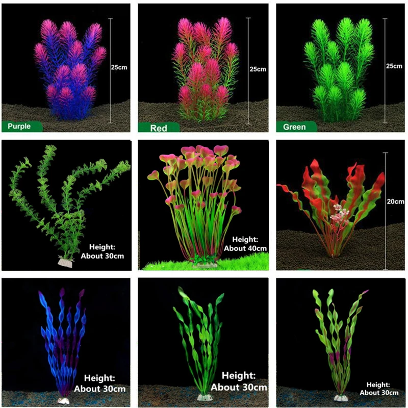 Underwater Aquarium Plants Ornaments Aquarium Fish Tank Plant Water Grass Decor Decoration 10cm-40cm