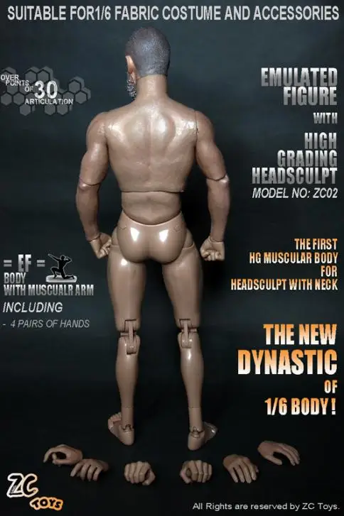 Игрушки ZC 1/6 масштабная мышечная фигура тело ZC02 с головой совместима с горячими игрушками новинка