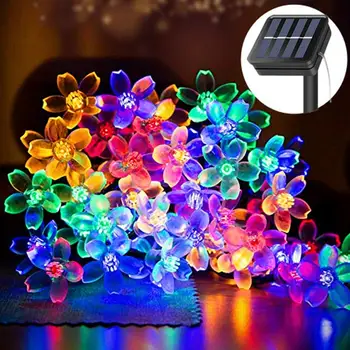 

Solar Strings Lights 7M 50 LED Peach Blossom Fairy Garden Lights for Outdoor Home Lawn Wedding Patio Party Holiday Decoration