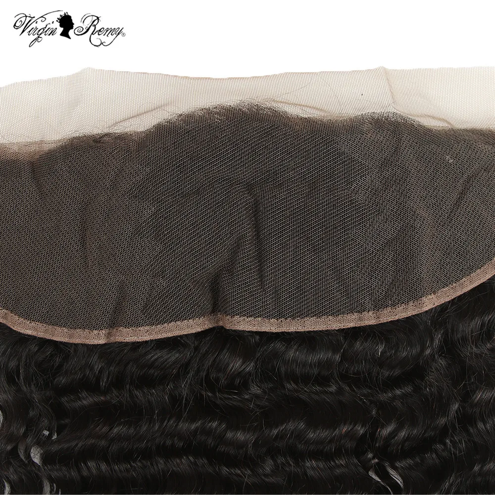 Queen Virgin Remy Pre Plucked Peruvian Deep Wave Frontal Closure 100% Human Hair Frontal 13*4 Lace Frontal Closure With Baby Hai