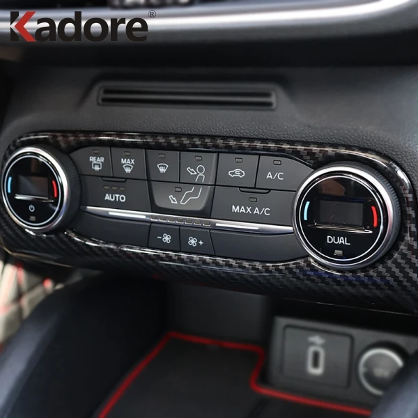 

For Ford Focus 2019 2020 Carbon Fiber Interior Accessories Car Styling Air Conditioning Adjustment Switch Cover Trim