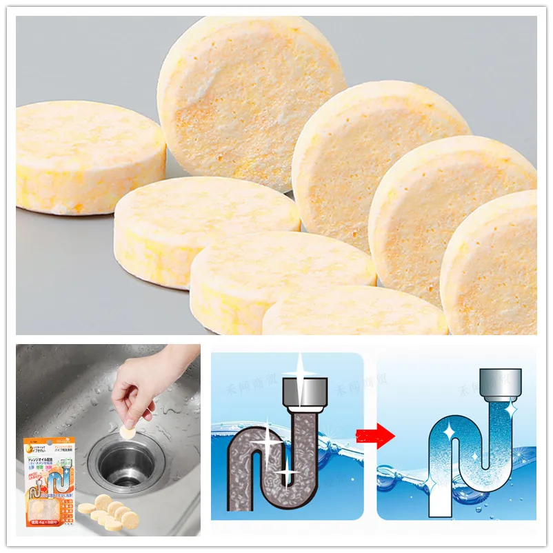 SANADA Drain Cleaner Sink Deodorizer Pipe Cleaning Pill Effervescent Tablet Descaling Agent Tablets | Дом и сад