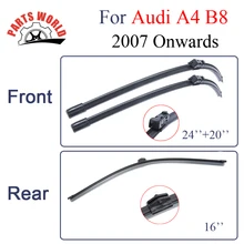 Combo Silicone Rubber Front And Rear Wiper Blades For Audi A4 B8 2007 Onwards,Windscreen Wipers Car Accessories