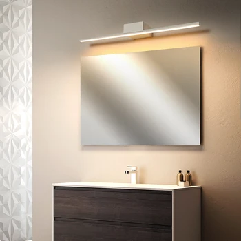 

Led mirror light Wall lamps bathroom Waterproof white black Led flat lamp Modern indoor Wall lamp bathroom light make up mirror