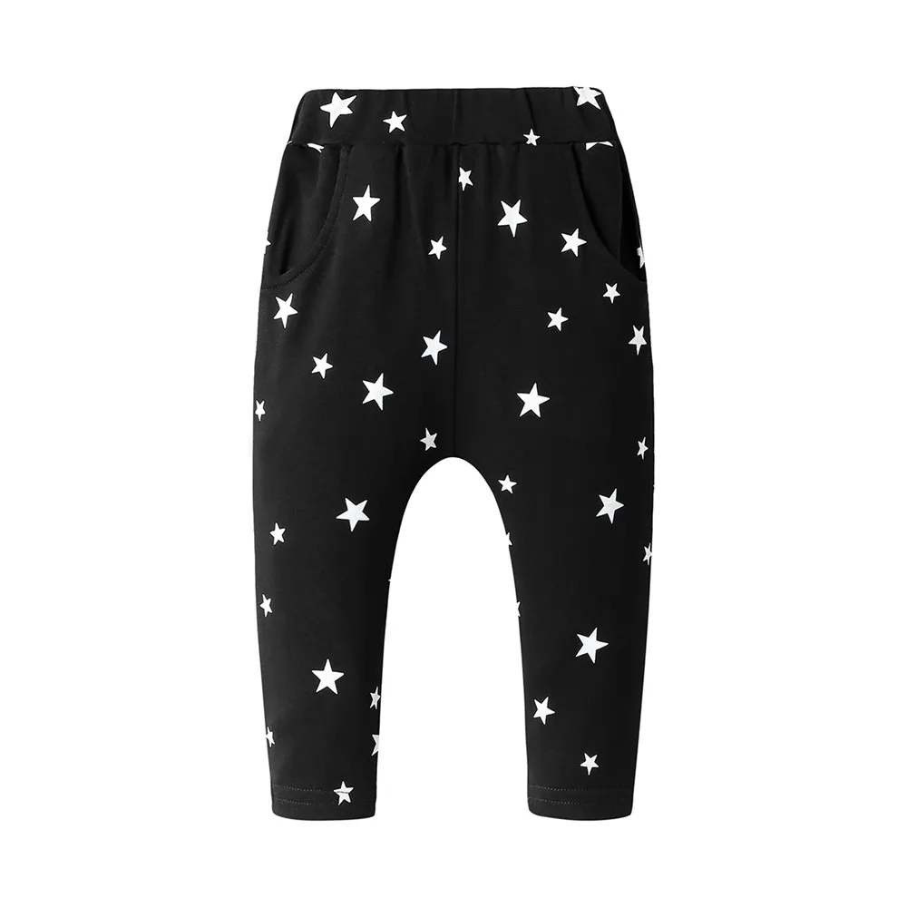 Yeedison Casual Girls Pants Cotton Warm Boys Leggings Spring Autumn Children Harem Pants Stars Print Kids Trousers Child Clothes (2)