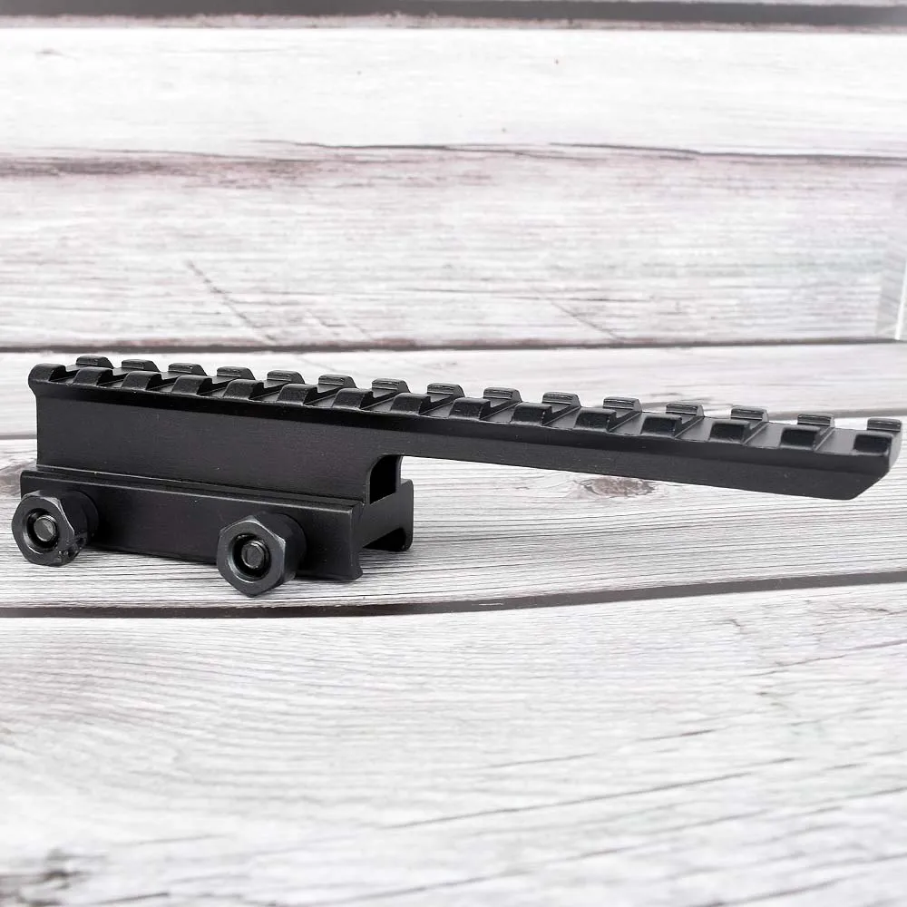 

Tactical Extened High Riser Base Flat Top 145mm Length 14 Slots Suit 20mm Picatinny/Weaver Rail Mount for Riflescope Airsoft Gun