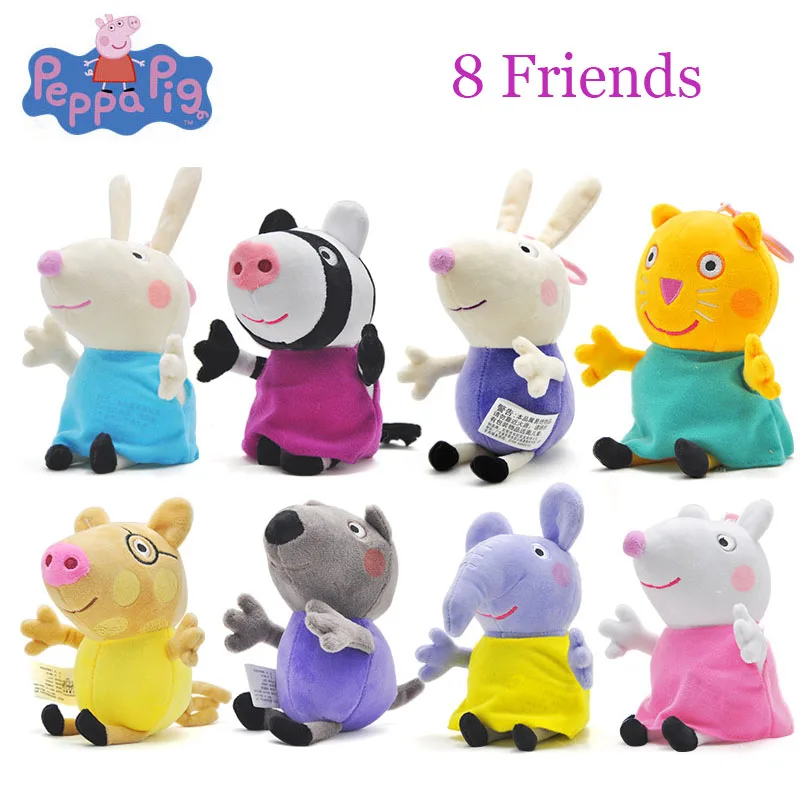 

Genuine Peppa Pig George pig 19cm Friends Plush Toys Soft Stuffed Cartoon Animal Peppa Pig Family Doll Toy for Children Gifts