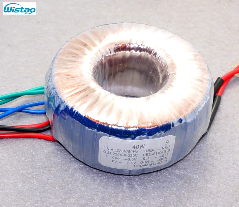 IWISTAO 40W Toroidal Transformer Dedicated for HIFI AudioTube Amplifier Headphone Amp 220V 0 220V 6 5V 0 6 5V 0 Pure Copper DIY