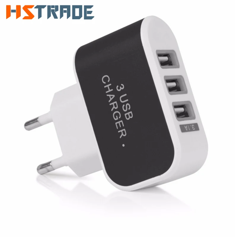3 port USB charger 2A EU portable charger adapter connected to the battery charger iPhone 5 6 7S