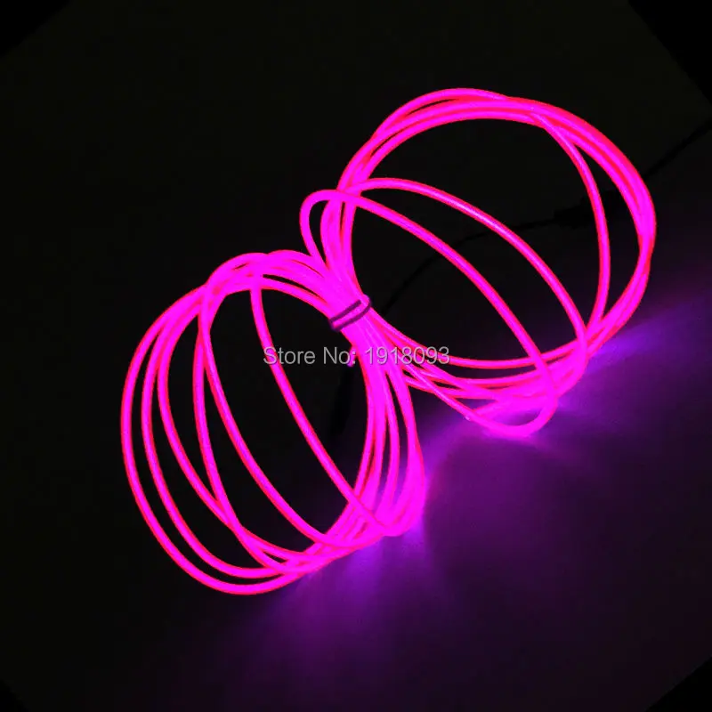 

DC-3V 3Meter 2.3mm Pink Neon Light Neon LED lamp Flexible EL Wire Rope Tube Flexible LED Strip With Controller Dance Party Decor