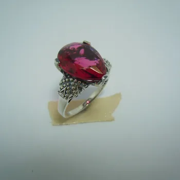 

Free shipping can DIY custom 2014 new teardrop-shaped silver restoring ancient ways ring beautiful water ring