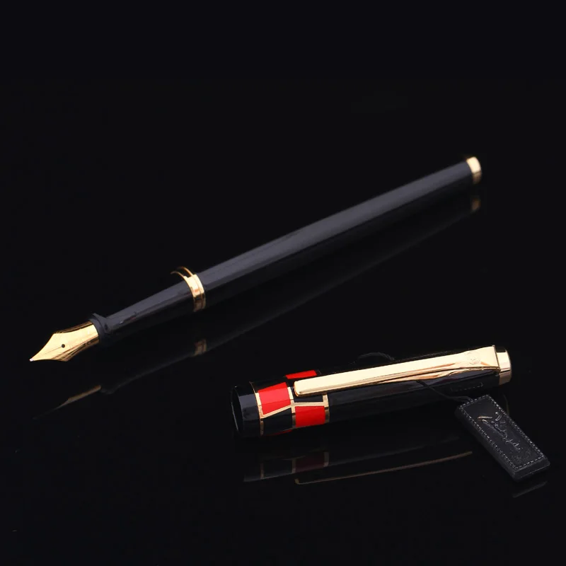 Promotion-Picasso-Pimio-923-Luxury-Pure-Black-and-Gold-Clip-Fountain-Pen-with-0-5mm-Iridium(4)