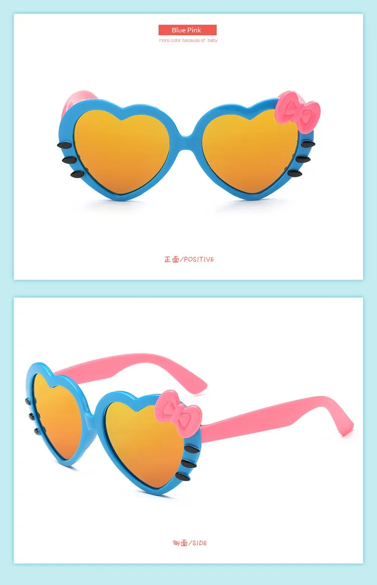 Лаура Фея милый бант украшение в форме сердца рамка солнцезащитные очки дети сердце солнцезащитные очки oculos ciclismo