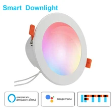 Умный светодиодный светильник 4 дюйма WiFi потолочный светодиодный светильник RGBW 7 Вт Голосовое управление от Alexa Echo Google Home Assistant домашняя Автоматизация IFTTT