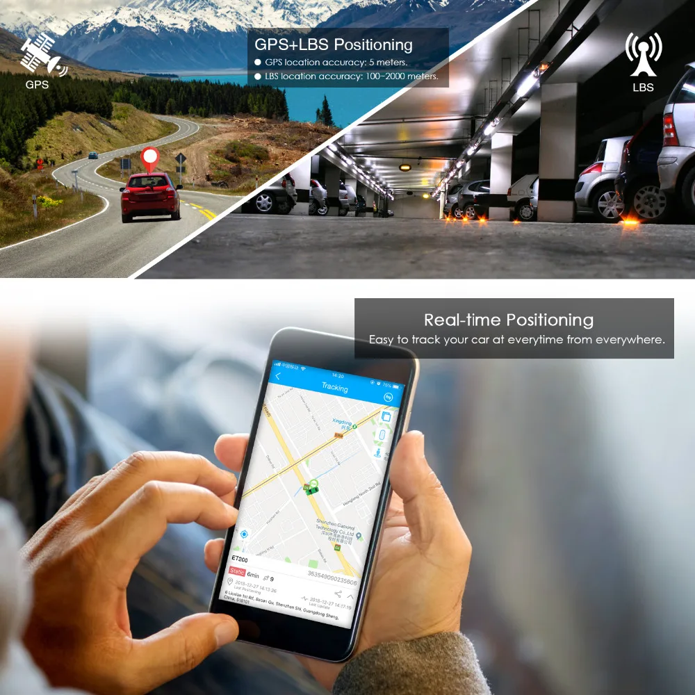 GPS трекер для мотоцикла JIMI ET200 9 90 В WeTrack2 Geofence ударная сигнализация Google Maps