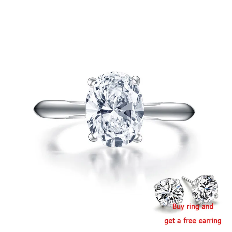 

QYI 2 ct Ring for Women 925 Sterling Silver Halo Rings Engagement Jewelry Zircon Wedding Finger Flower Rings Gift